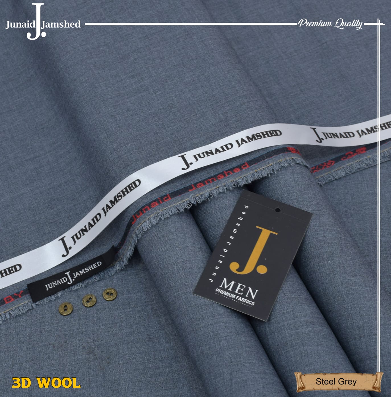 Junaid Jamshed Wool Blend, Winter Exclusive Suiting Fabric  002