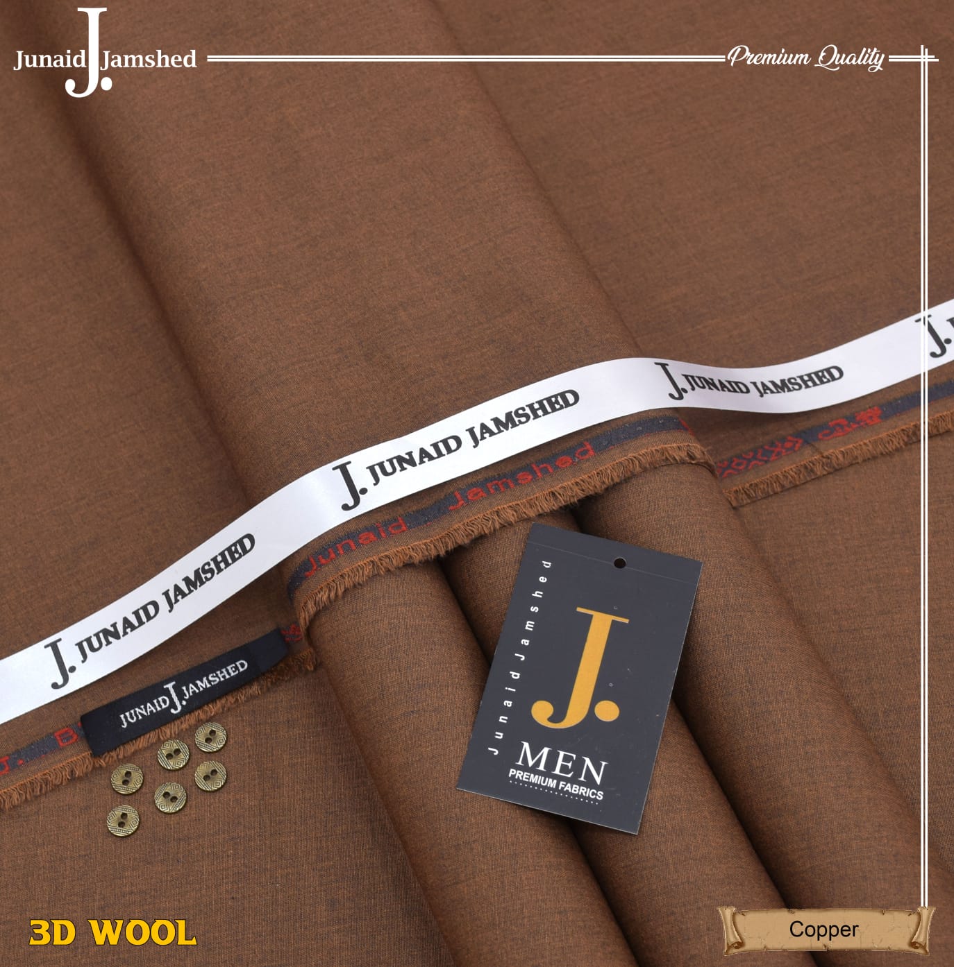 Junaid Jamshed Wool Blend, Winter Exclusive Suiting Fabric  001