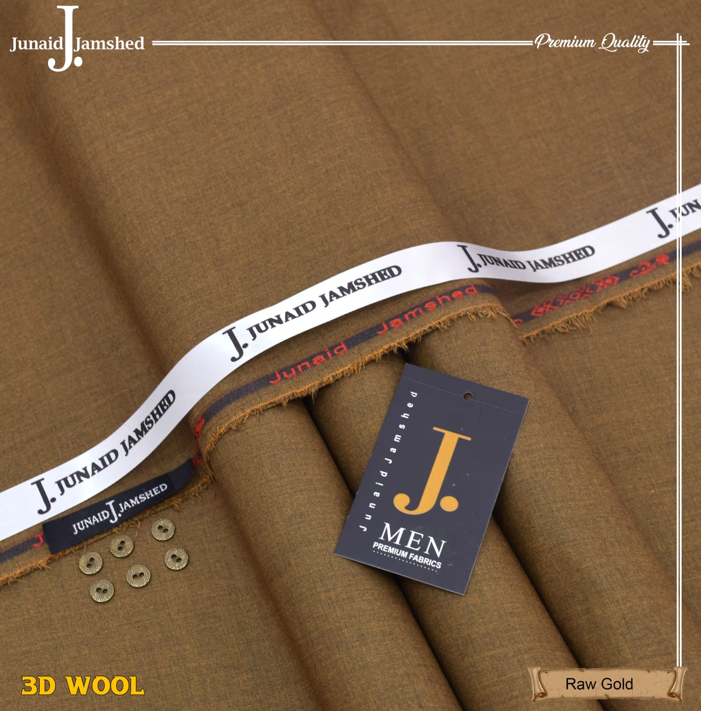Junaid Jamshed Wool Blend, Winter Exclusive Suiting Fabric  Full Set 8 Suite