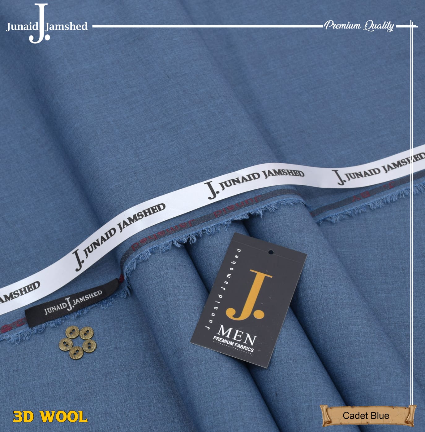 Junaid Jamshed Wool Blend, Winter Exclusive Suiting Fabric  Full Set 8 Suite