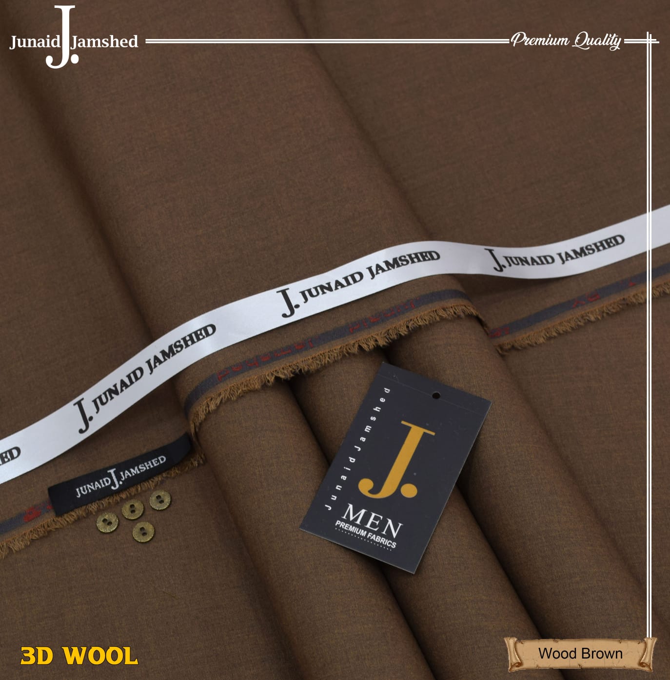 Junaid Jamshed Wool Blend, Winter Exclusive Suiting Fabric  Full Set 8 Suite