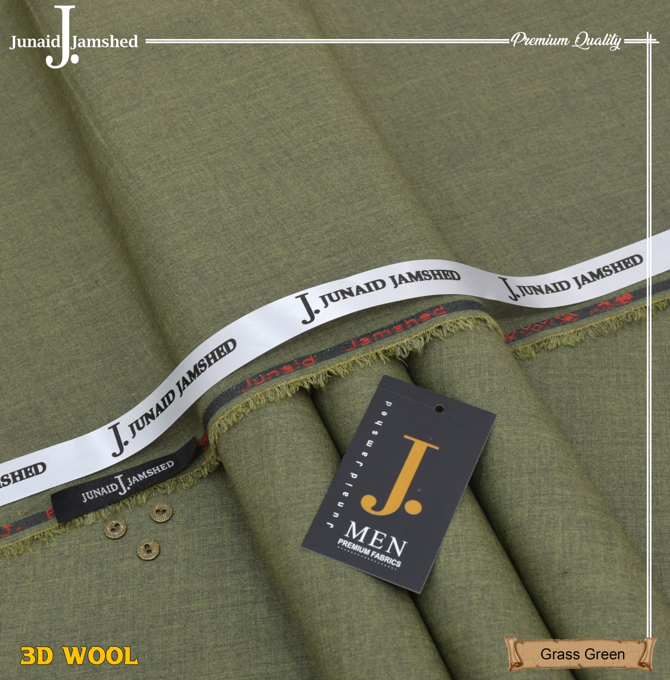 Junaid Jamshed Wool Blend, Winter Exclusive Suiting Fabric  008