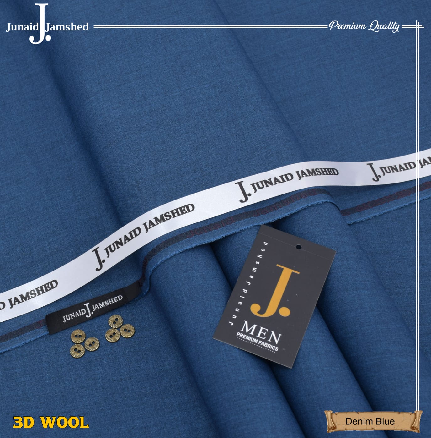 Junaid Jamshed Wool Blend, Winter Exclusive Suiting Fabric  Full Set 8 Suite